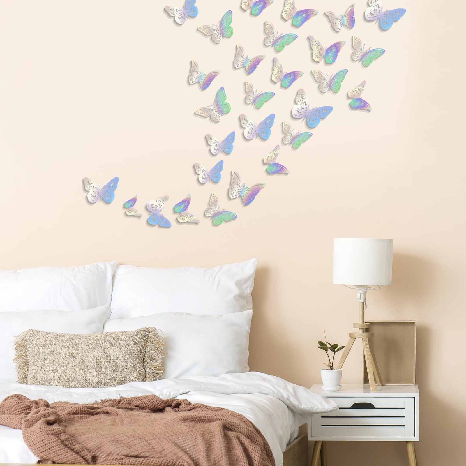 72 Pcs 3D Butterfly Room Wall Decor for Birthday Wedding Party Cake Decor