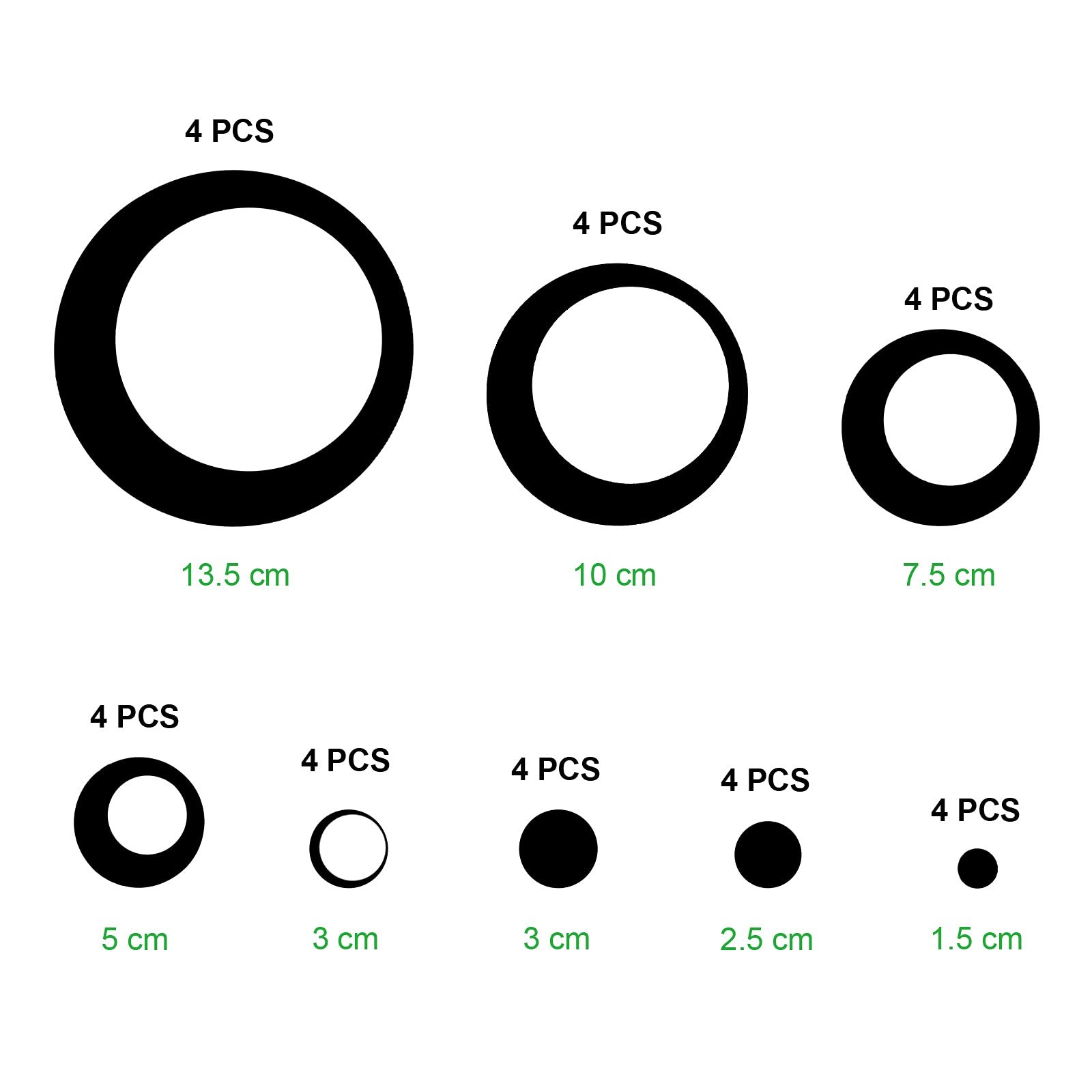 32 Pieces Removable Circle Wall Mirror Sticker Round Decal Acrylic Silver