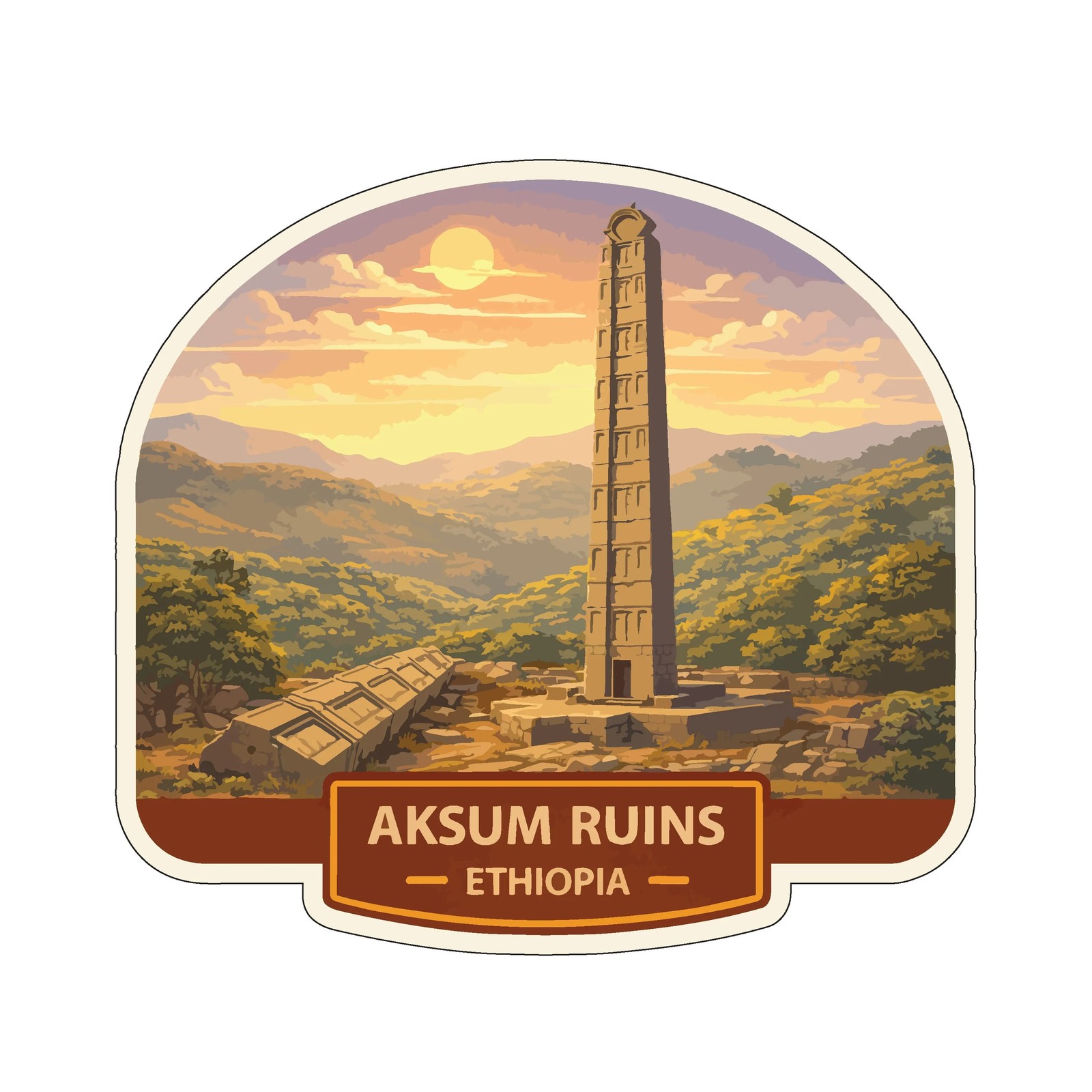 Aksum Ruins Ethiopia Sticker Decal Vinyl Die-Cut World Heritage Sites Series