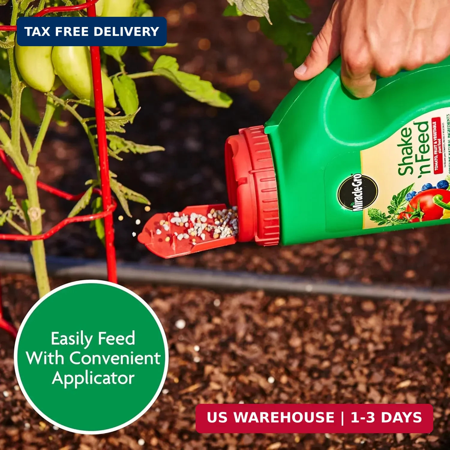 Miracle-Gro Shake ‘N Feed Tomato, Fruit & Vegetable Plant Food, 4.5 lb. | For Ou