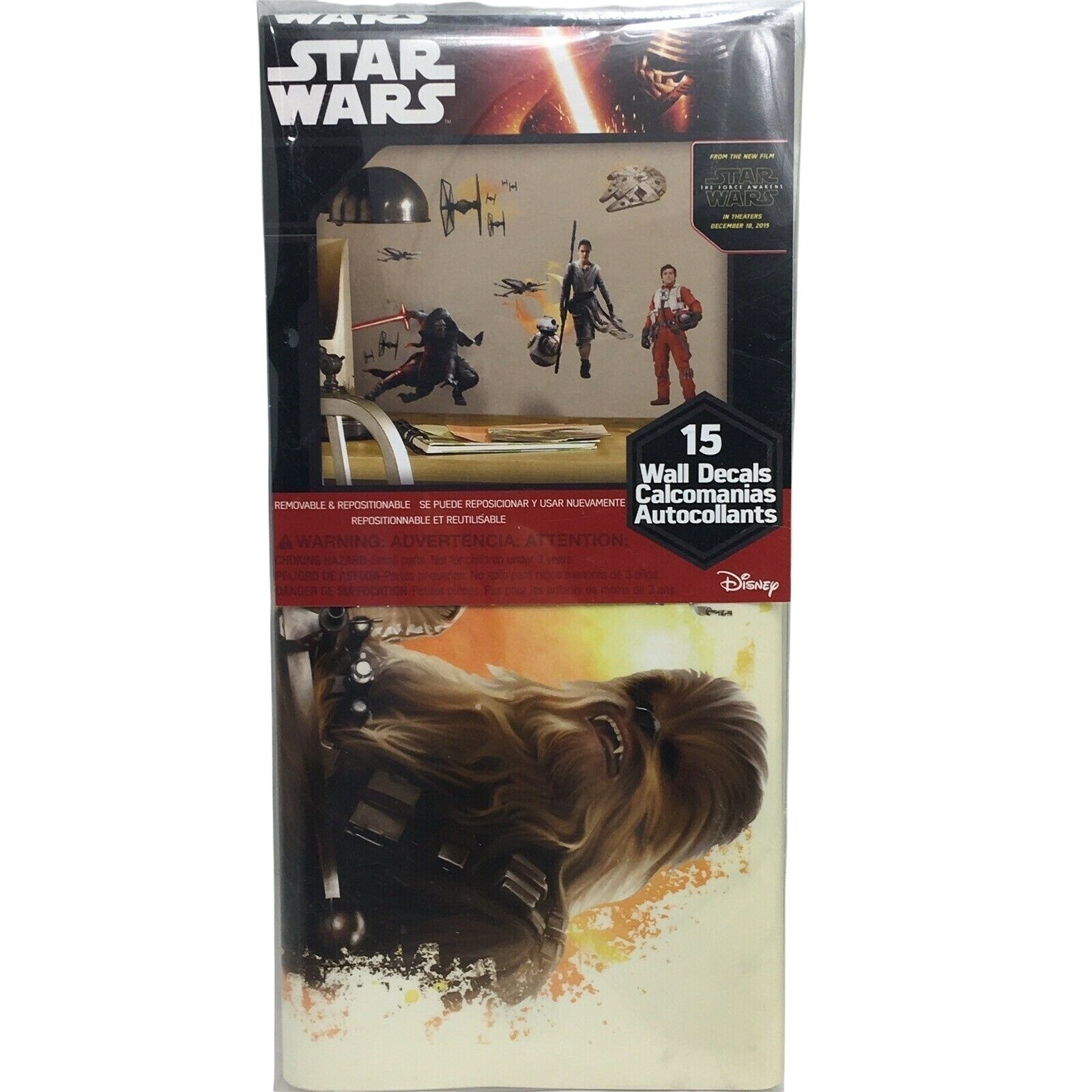 Disney Star Wars 15 Wall Decals Stickers Removable Repositionable Reusable Home