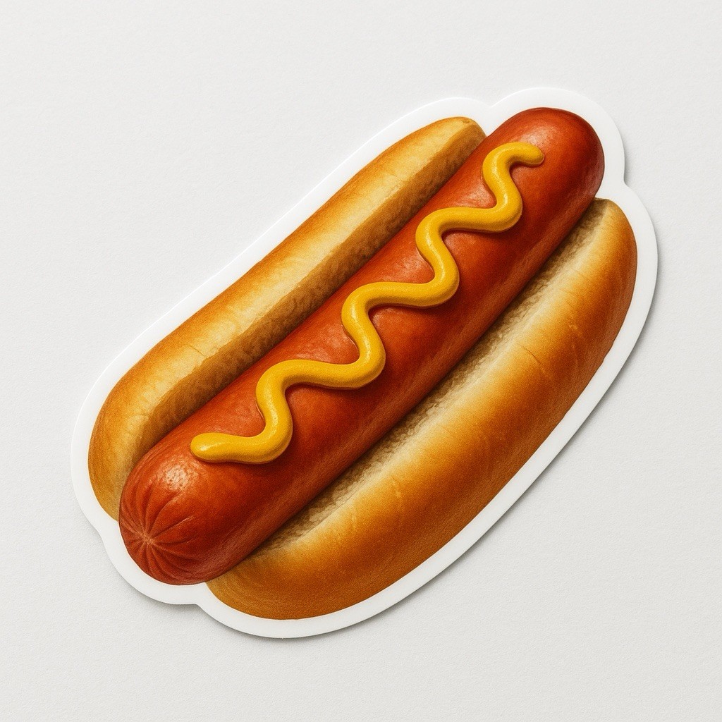 Hot Dog Sticker 5” Wide Food Truck Walls Restaurant Novelty Laptop Cooler Mugs