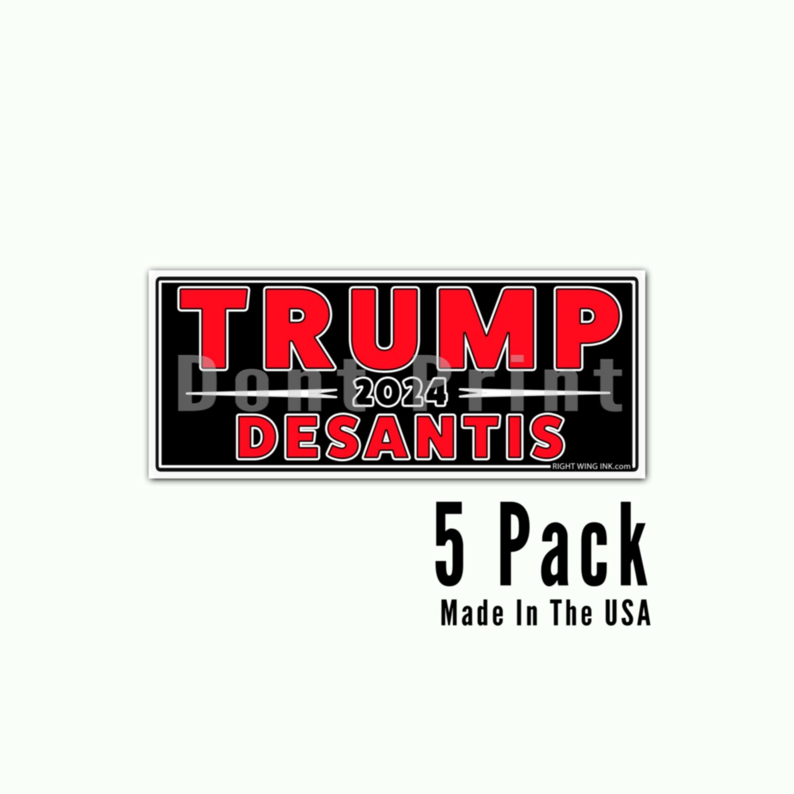 Trump Desantis 2024 Black – Stickers Decals Made In the USA Black – 5 Pack