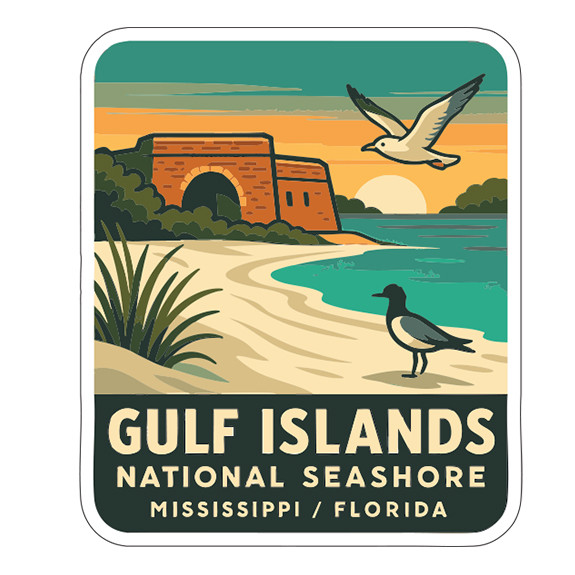 Gulf Islands National Seashore Mississippi Florida Sticker Decal Vinyl Landmark