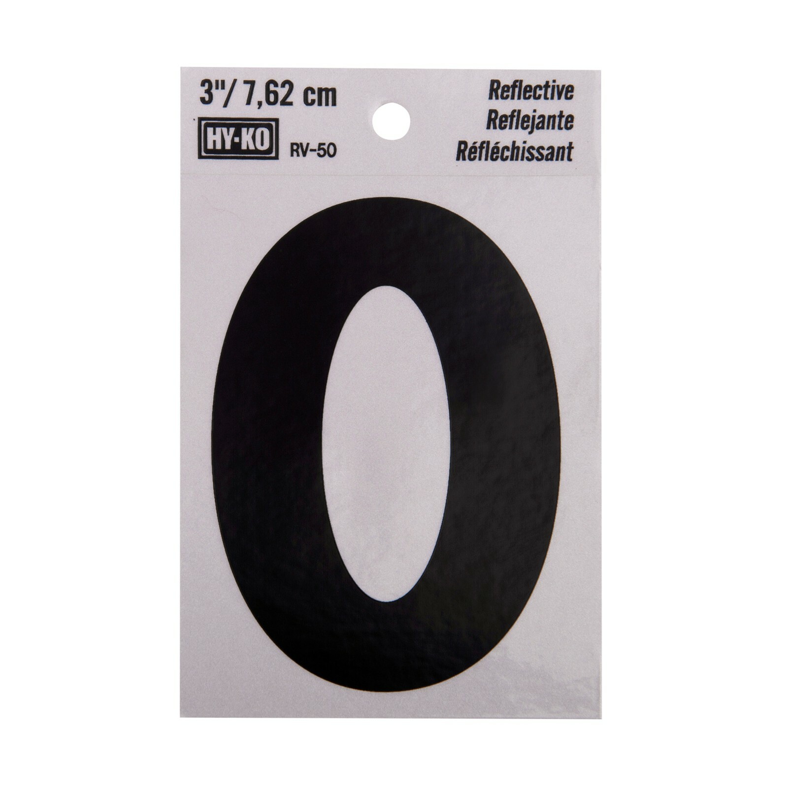 HY-KO 3″ Reflective Vinyl Self Adhesive Sticker Number 0