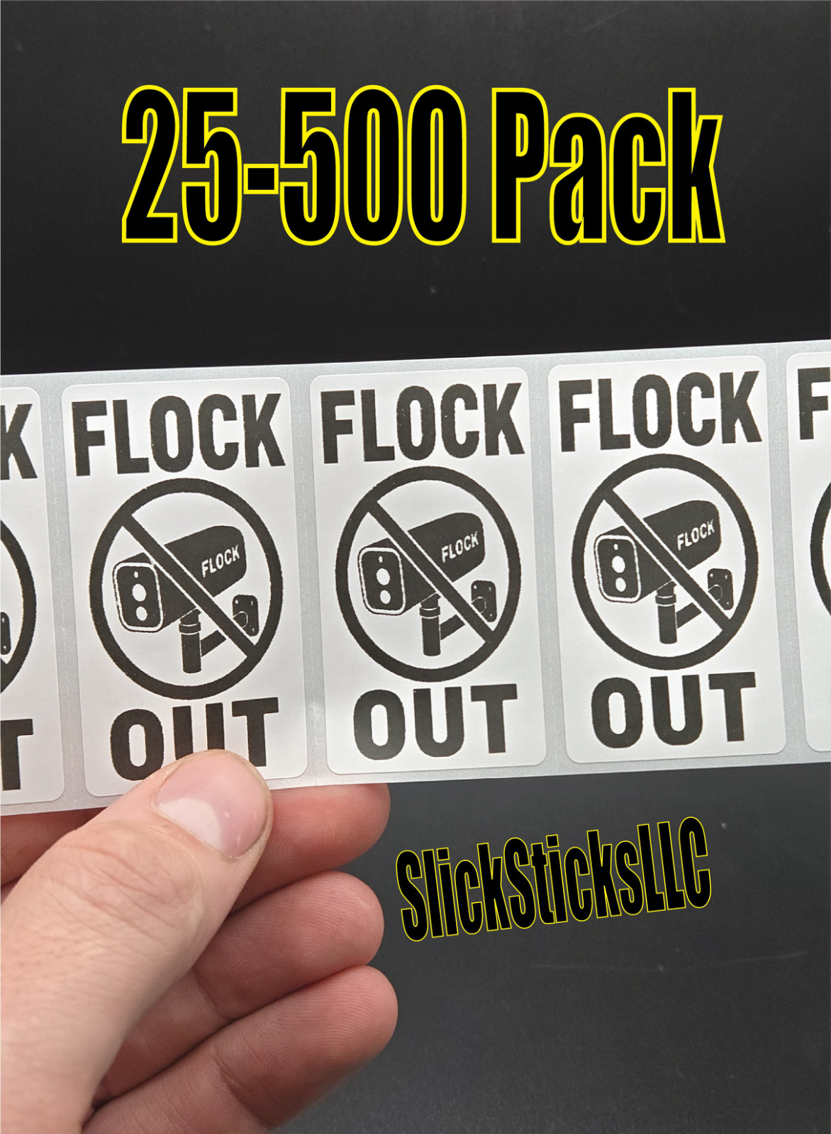 “FLOCK OUT” 25-500Pack bulk stickers labels vote anti stop flock surveillance