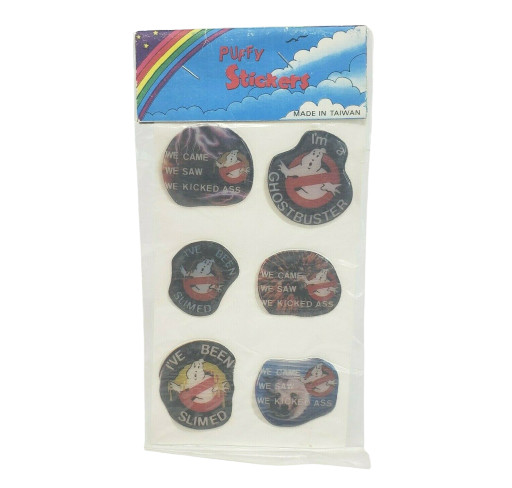 VINTAGE 1980’s GHOSTBUSTERS 6 PUFFY STICKERS SEALED UNOPENED MADE IN TAIWAN