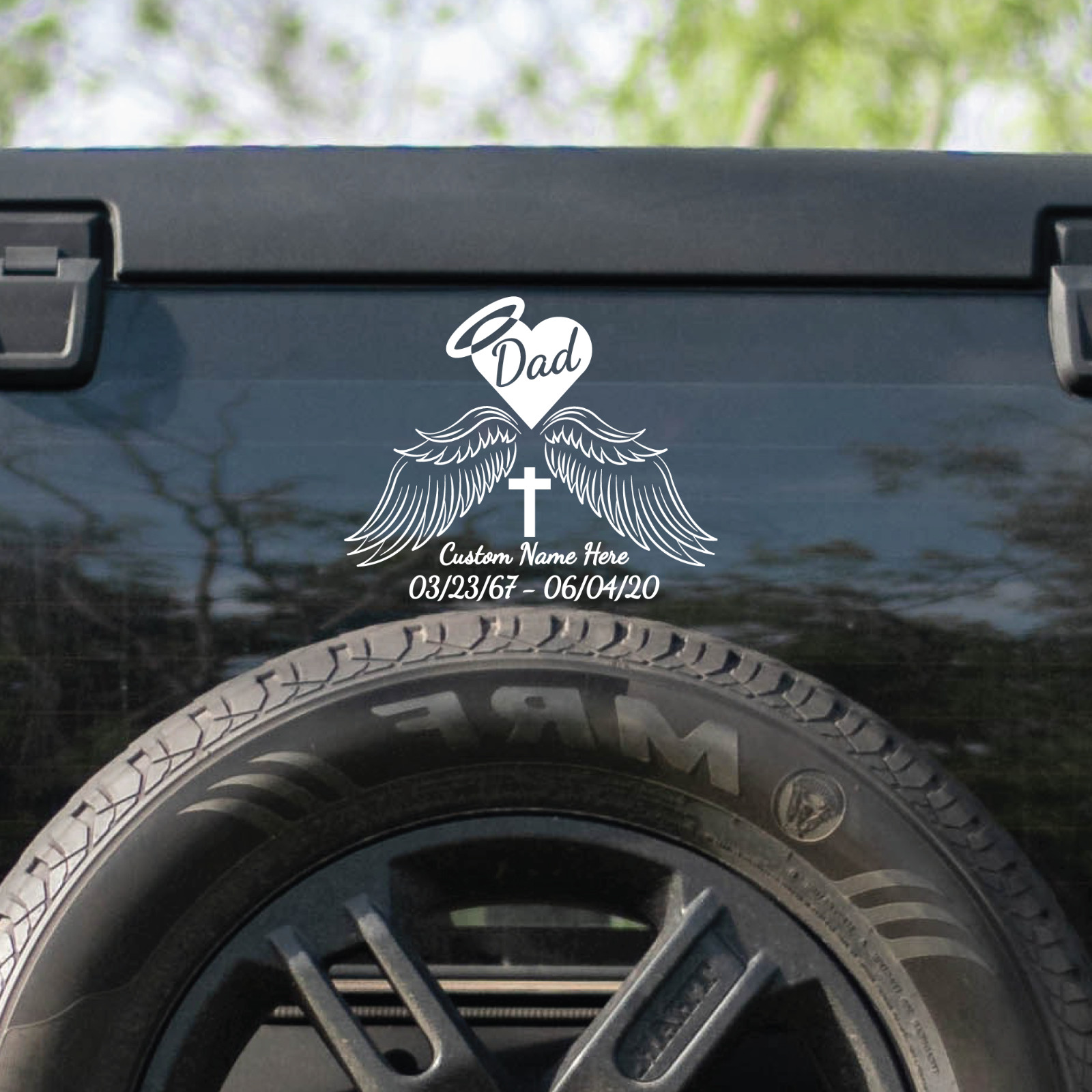 Custom Dad MEMORIAL Decal – Memorial In Loving Memory Sticker Dad Funeral Decal