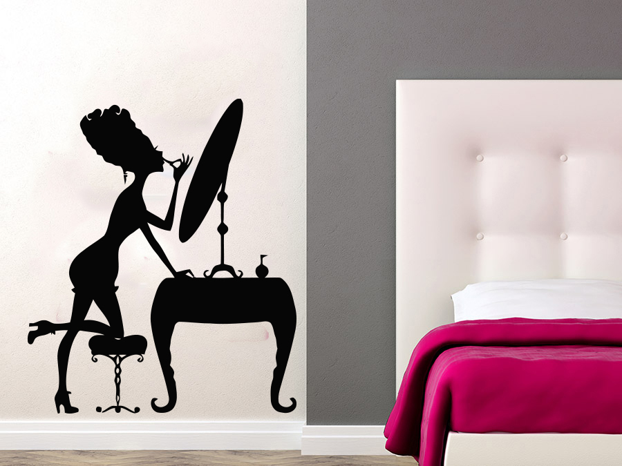 Wall Decal Beauty Salon Vinyl Sticker Make Up Girl Elegant Cosmetic Decor NS1040