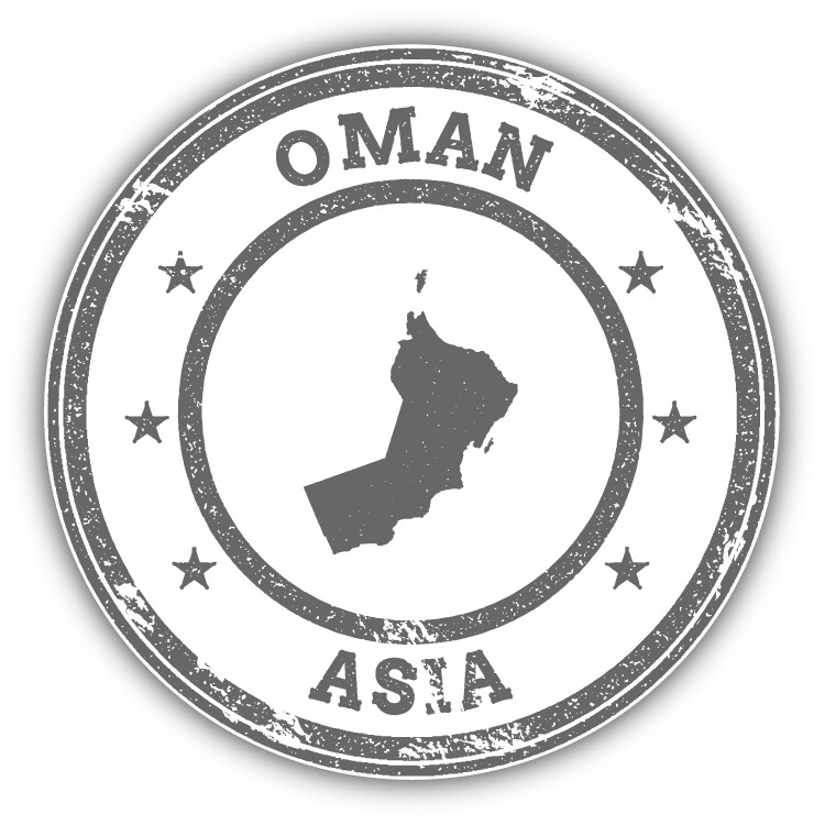 Oman Map Asia Grunge Rubber Stamp Car Bumper Sticker Decal