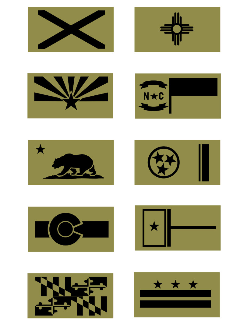 U.S. TACTICAL STATES FLAGS Vinyl Decal Sticker