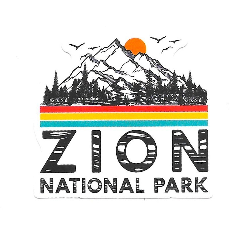 Zion National Park Sticker Vinyl Die Cut Utah Travel Mountain Decal Scrapbook