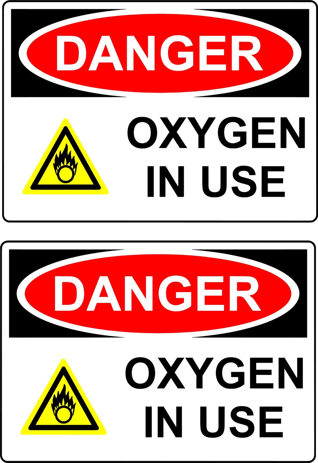 2 PC Oxygen in Use Sign 4 x 6 Oxygen in Use no Smoking Sign – Sticker –