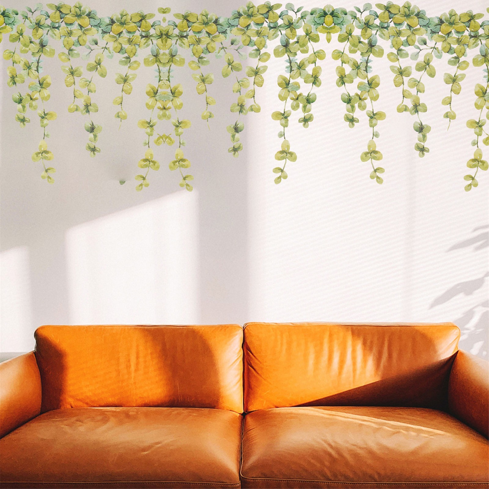 Practical Wall Stickers Eucalyptus Leaf Stickers TV Background 2pcs/set