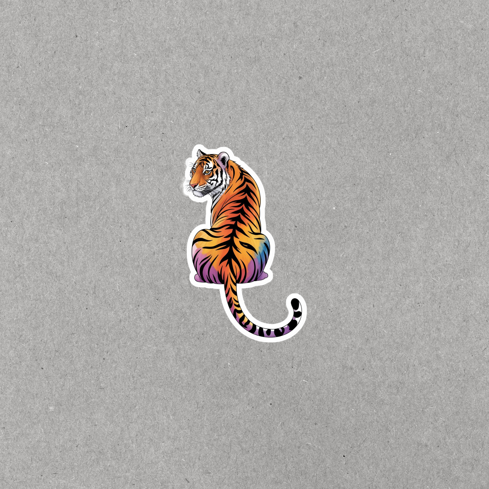 Colorful Wild Tiger Art Vinyl Sticker Laptop Decal #6393