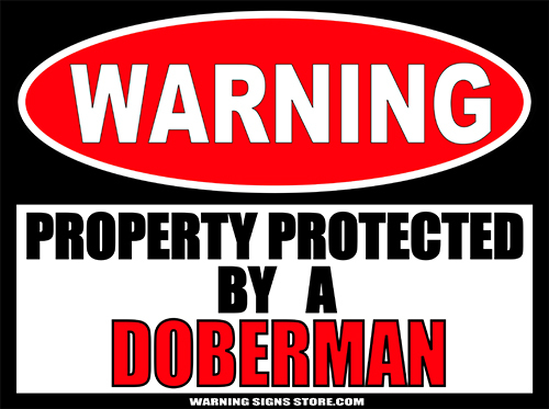 Doberman Stickers Warning Sign Decals for Home or Yard Decal WS226 3″x4″ 2pack