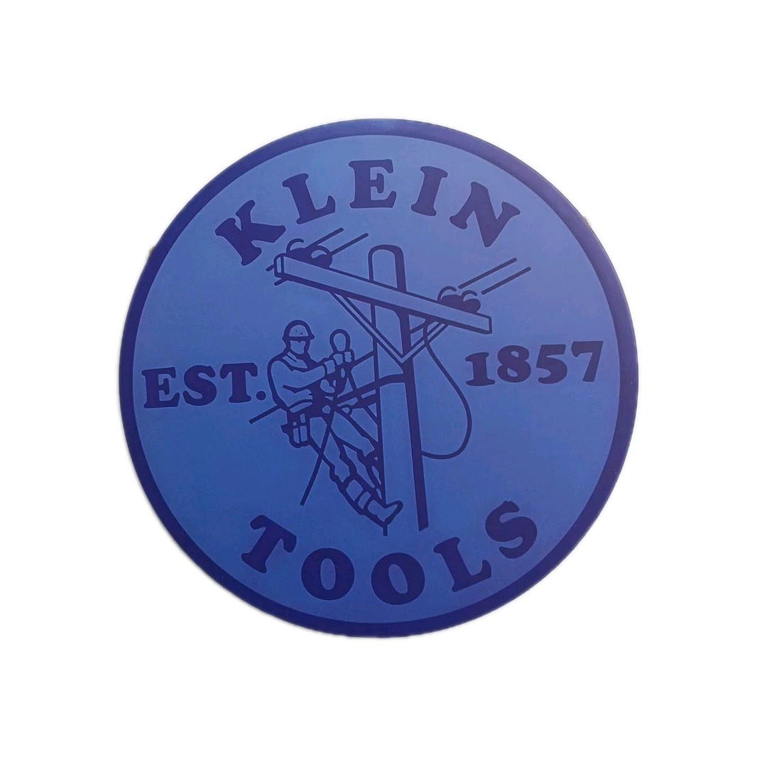 Klein Tools 12″ Sign est 1857 Blue Logo Metal Garage Workshop Reproduction Sign