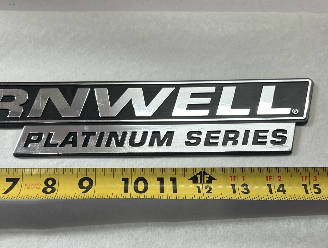 Cornwell Platinum Series Badge, Emblem Chrome & Black 16″ x 2.5” Adhesive Back