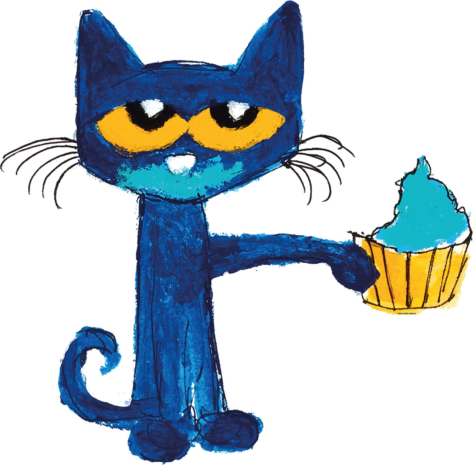 Pete The Cat Messy Cupcake Decal – Groovy Vinyl Wall Sticker for Nursery o