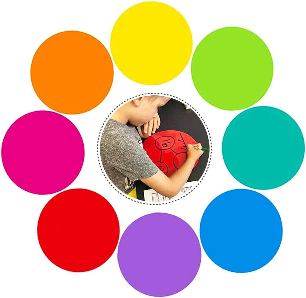 Dry Erase Dots Circles,11 Inch Removable Vinyl Dot Wall Decal,Colorful Circles W