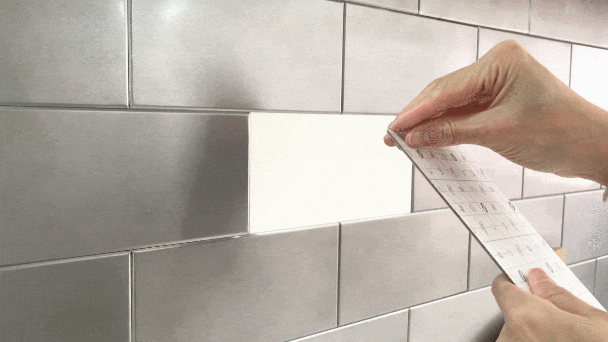 Peel & Stick Metal Tile kitchen backsplash 3.93″x7.87″(100MM x 200MM)