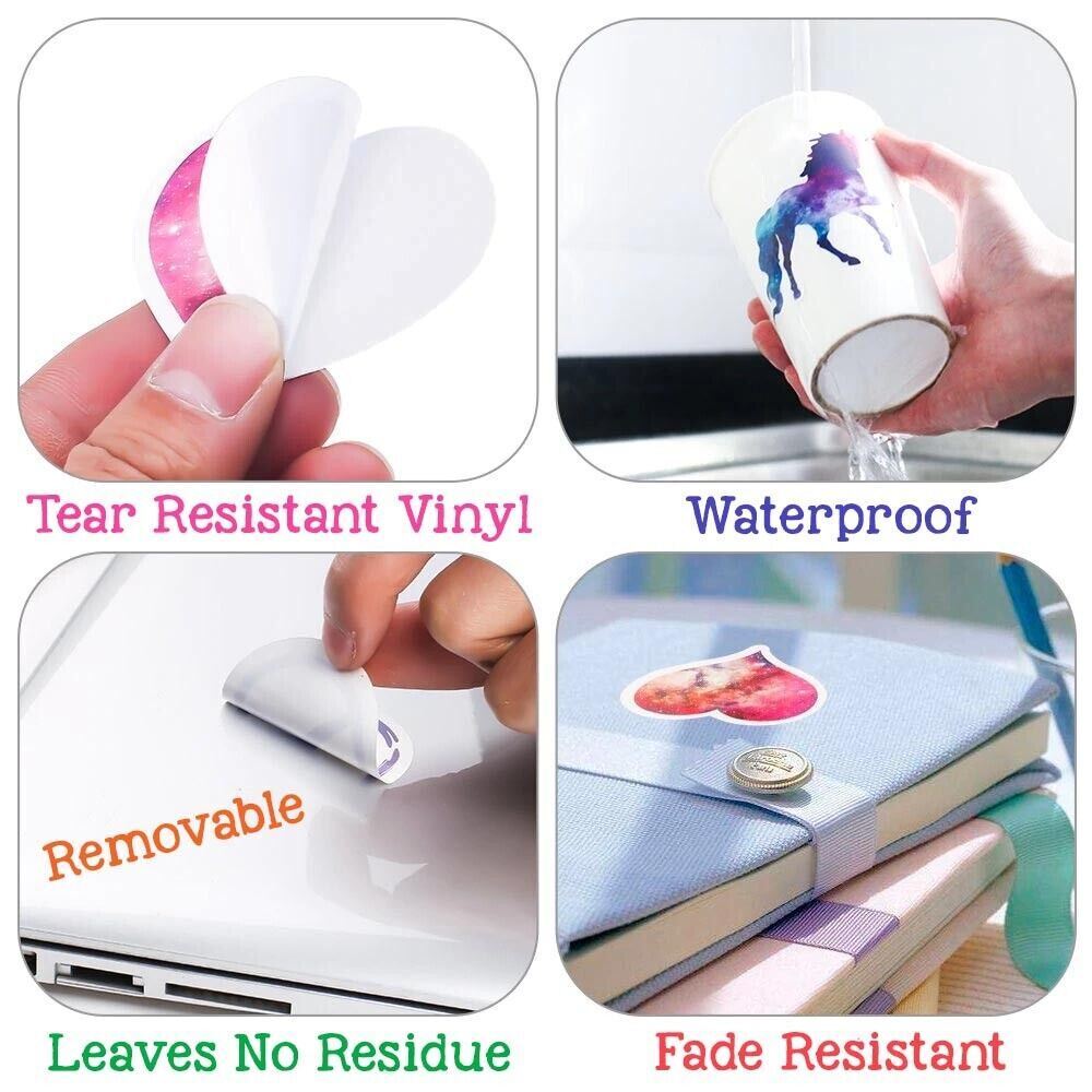 RAINBOW Vinyl Stickers [Set C] BRIGHTS ~ Waterproof Laptop Water Bottle Decals