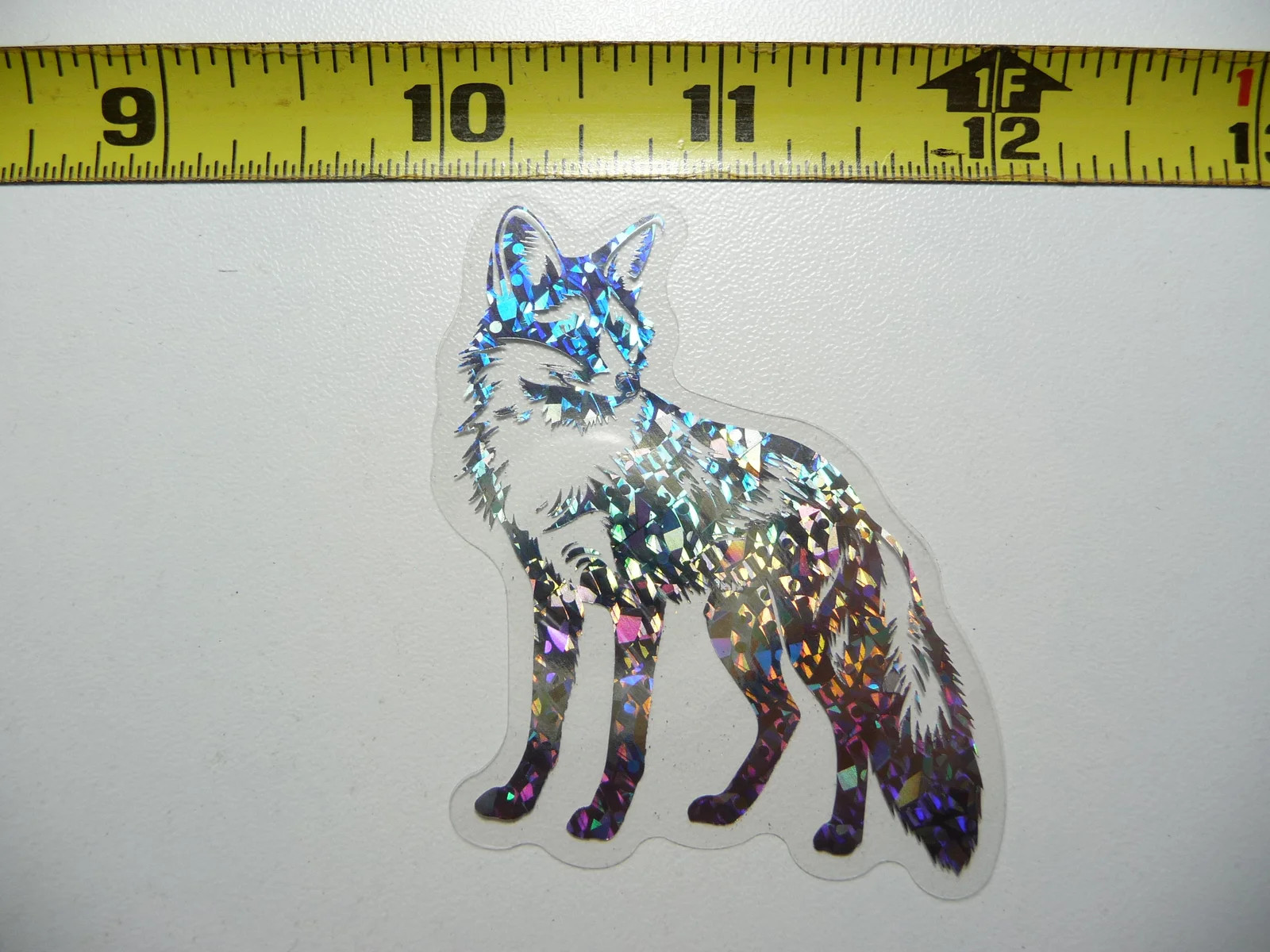 COYOTE DOG HOLOGRAPHIC SMALL STICKER DECAL ZOO ANIMAL WILDLIFE SCRAPBOOKING
