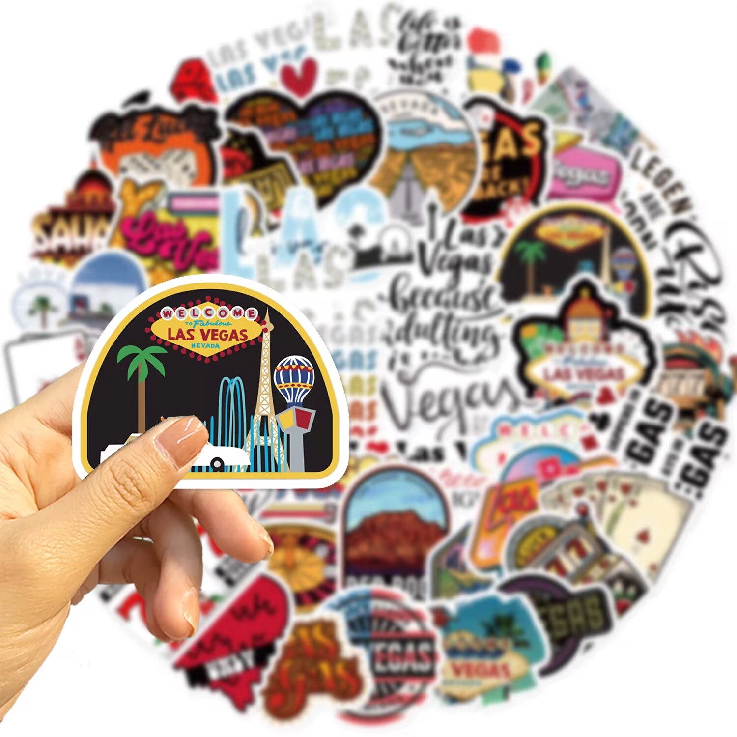 10 Random Las Vegas Stickers Nevada Decals Laptop Hydro Yeti Car Free Shipping!