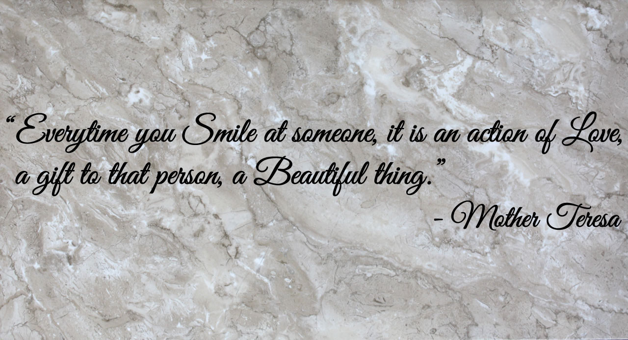 Mother Teresa Everytime You Smile Wall Quote Vinyl Sticker Decal (c)