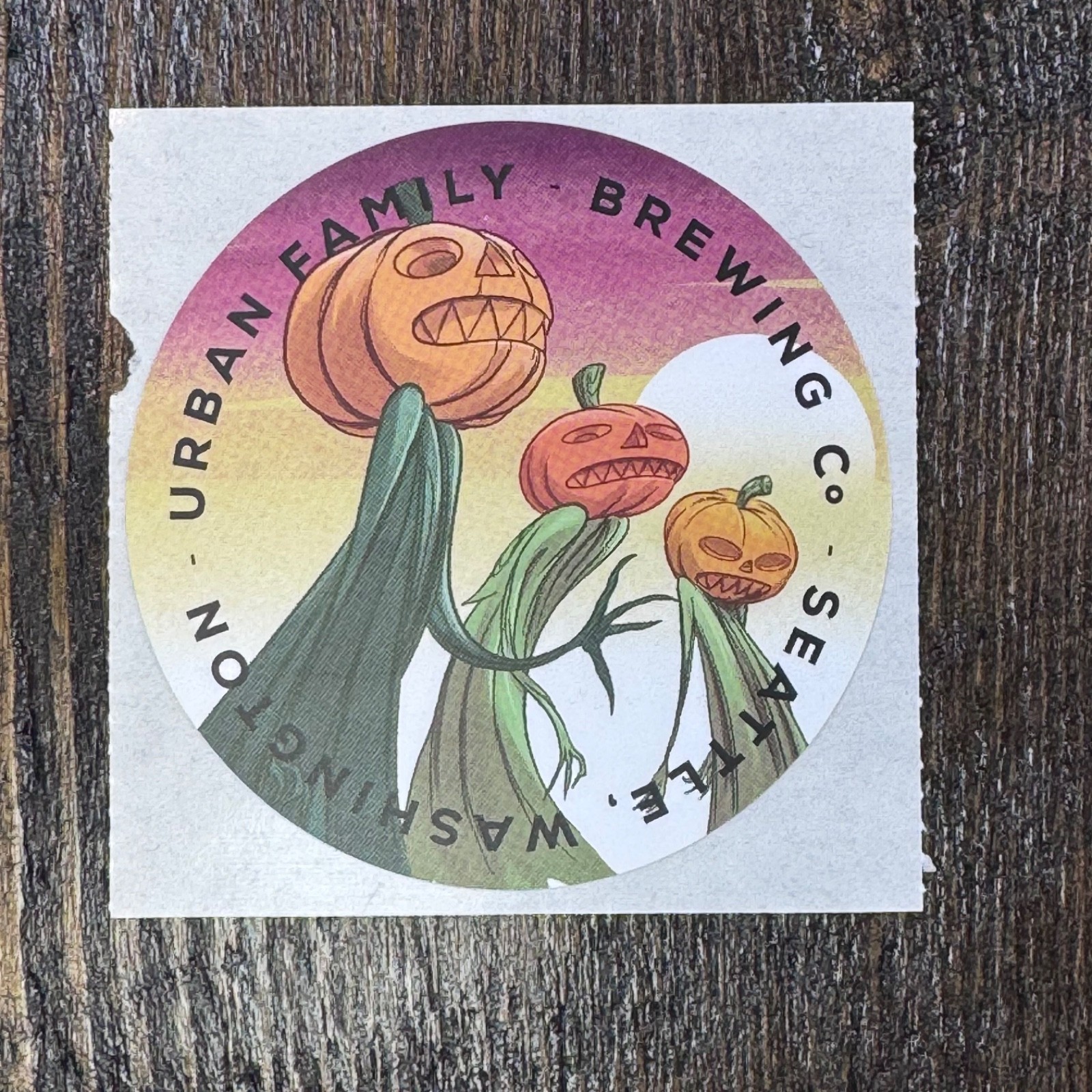 Urban Family Brewing – Halloween – Pumpkins – Jack-o-lantern -Beer Sticker Label