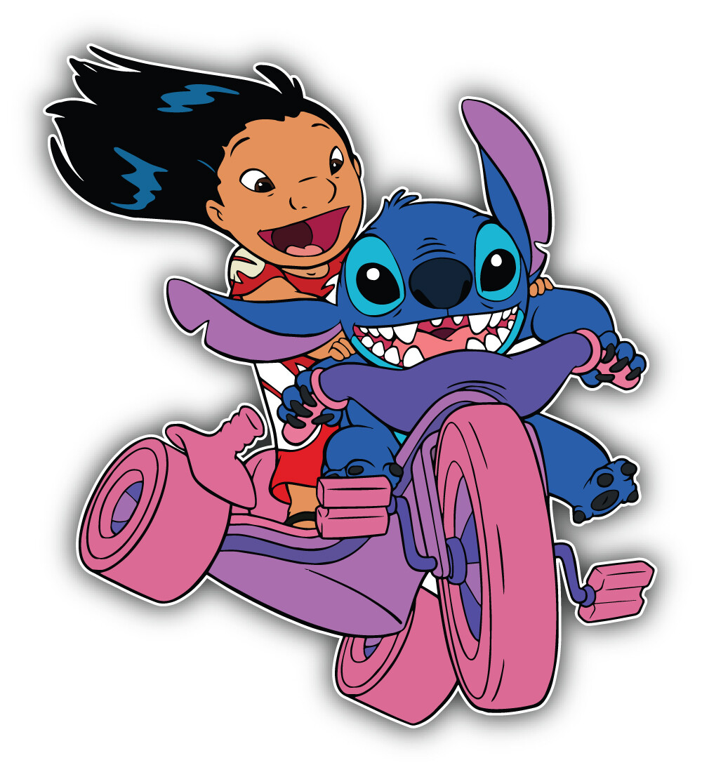 Lilo & Stitch Cartoon Bike Sticker Bumper Decal – ”SIZES”