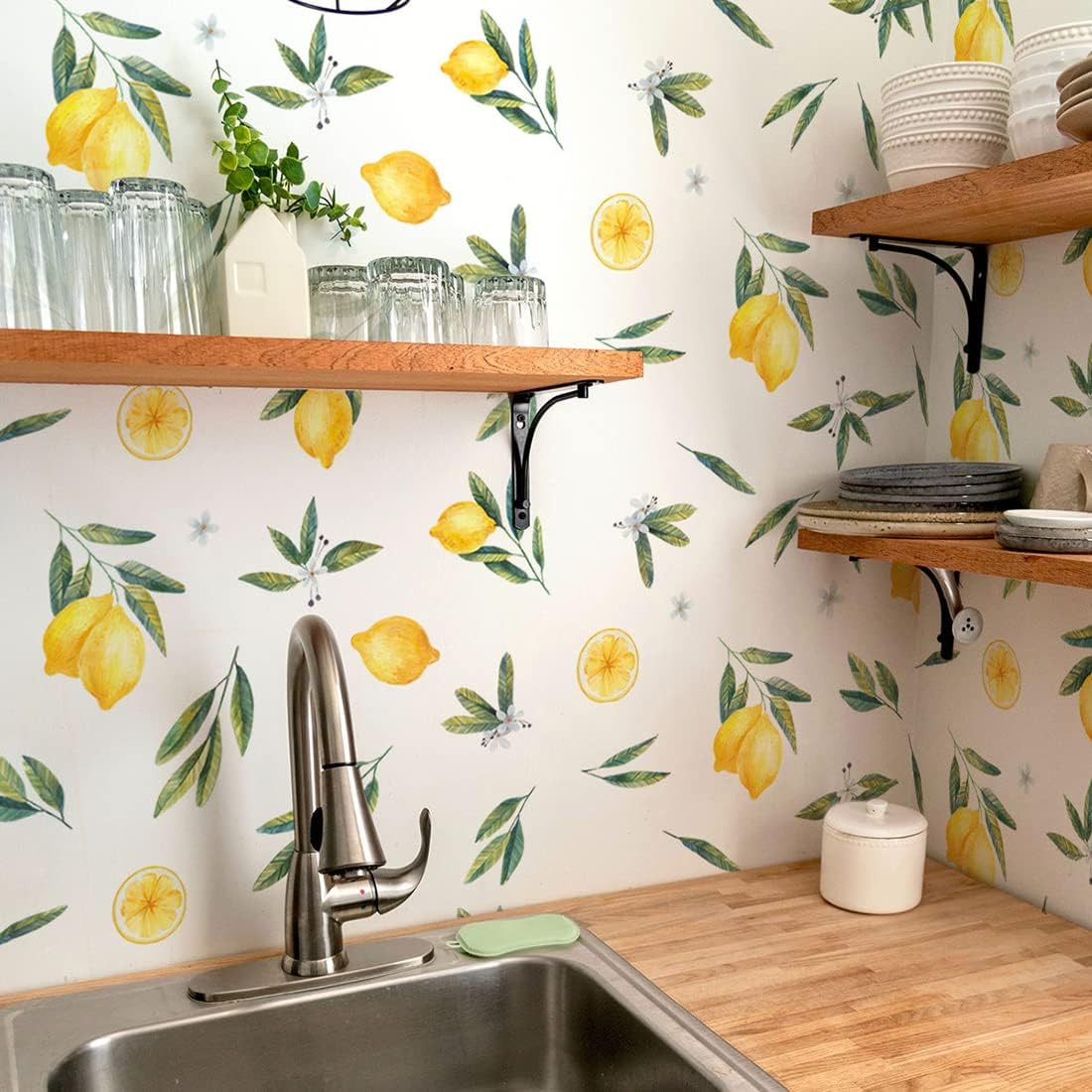 Wall Decals, Peel and Stick Stickers, Lemon Pattern