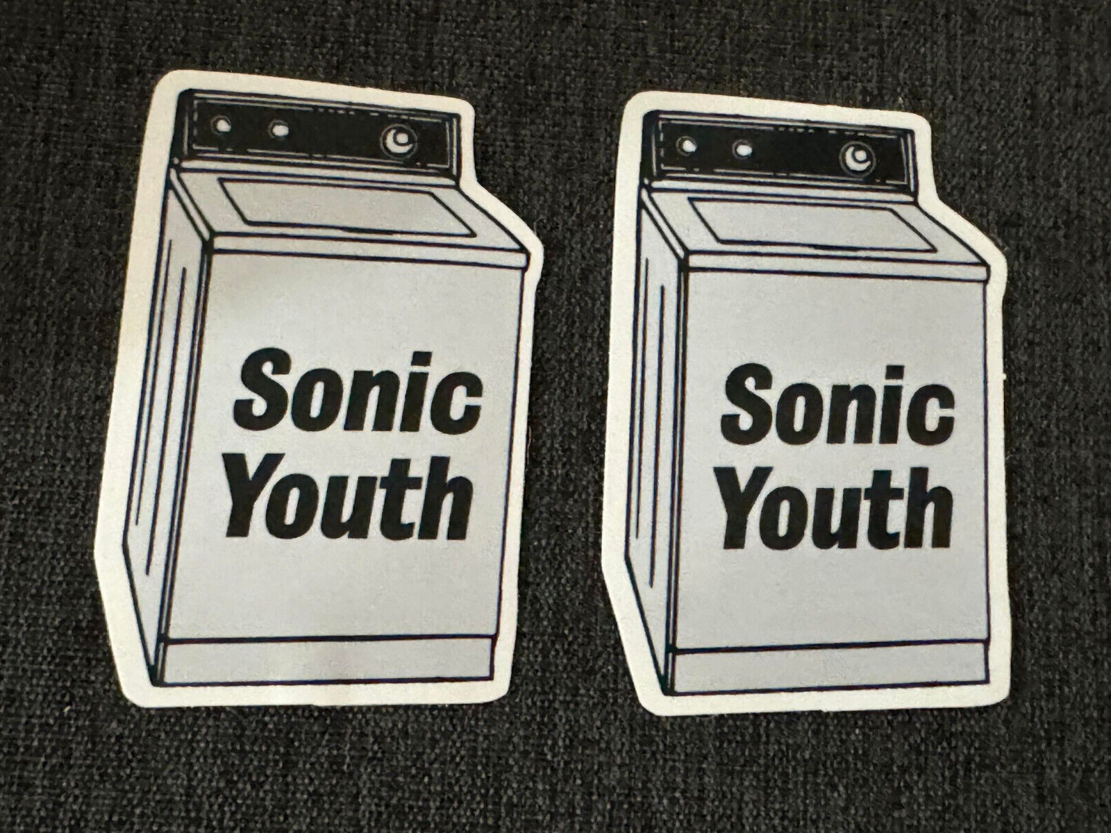 Lot (2) SONIC YOUTH 1 7/8″ x 2 7/8″ Band STICKERS White Black FAST! FREE SHIP!