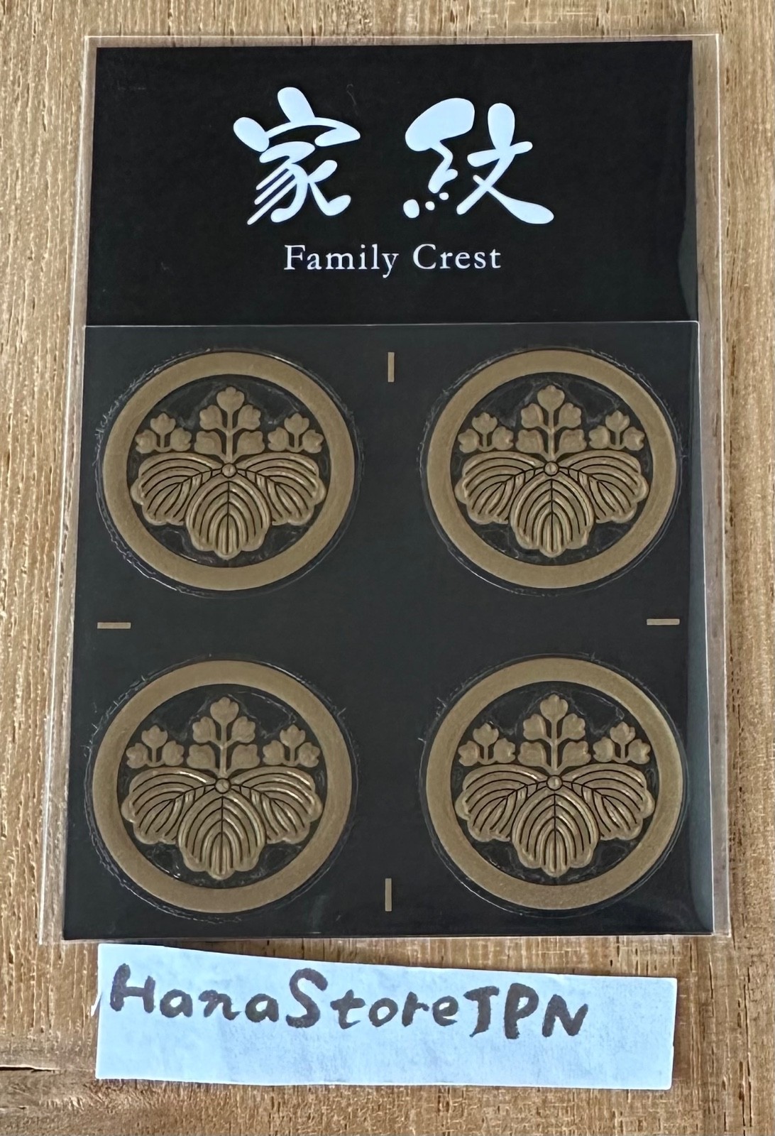 Japanese Kamon Family Crest Makie Transfer Decal Sticker 5Three Paulownia 4p