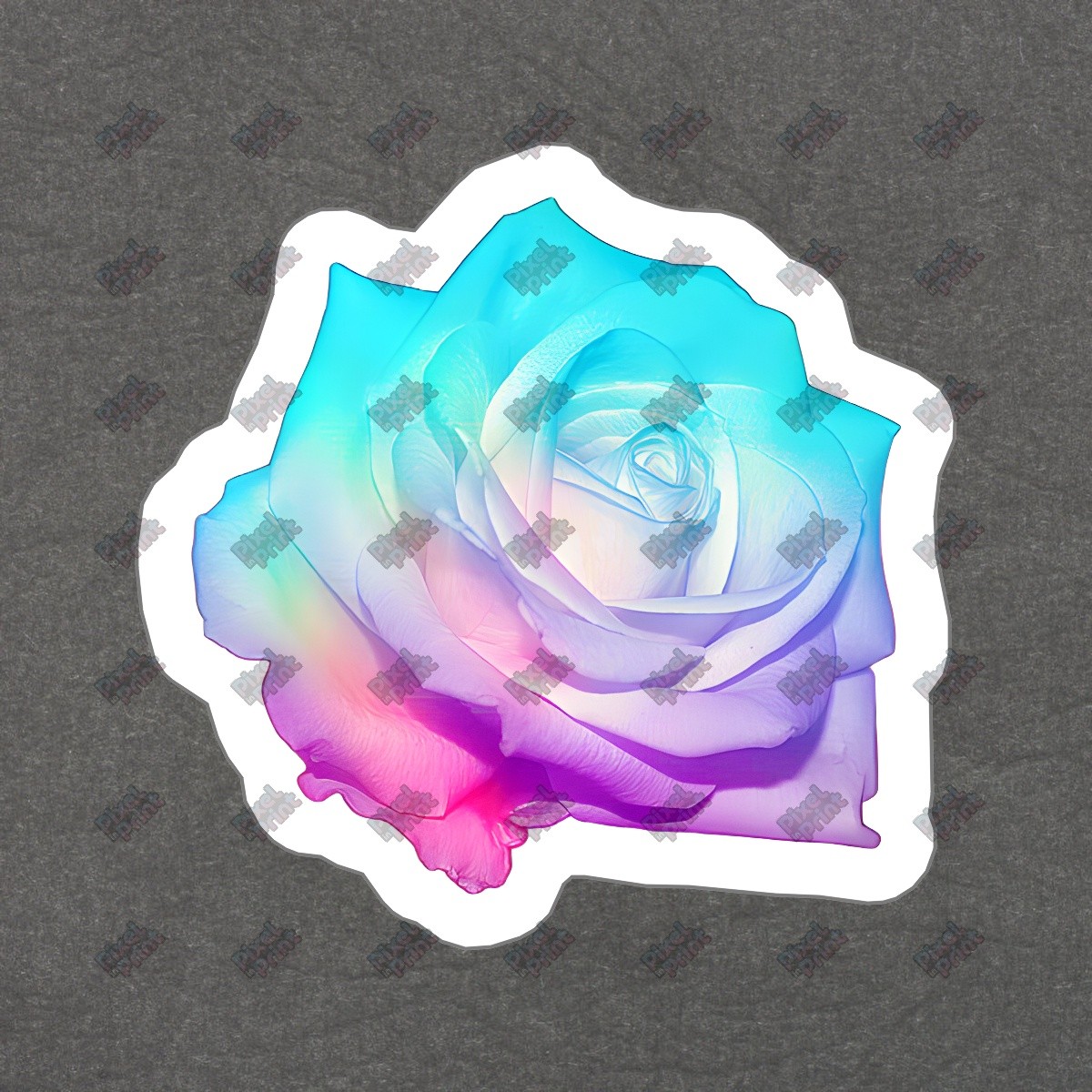 Vibrant Colorful Rose Vinyl Sticker Aesthetic Floral Decal for #933484