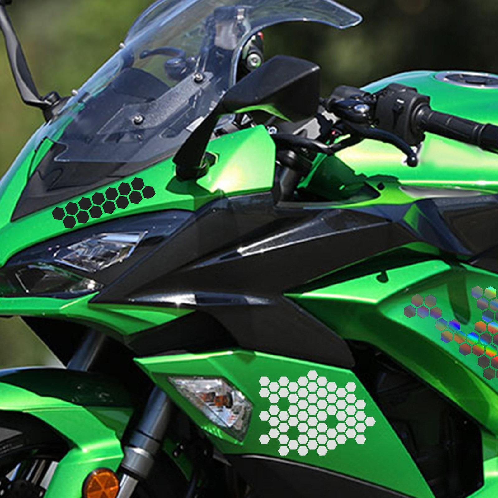 Motorcycle Stickers and Decals Honeycomb Reflective Helmets eco friendly