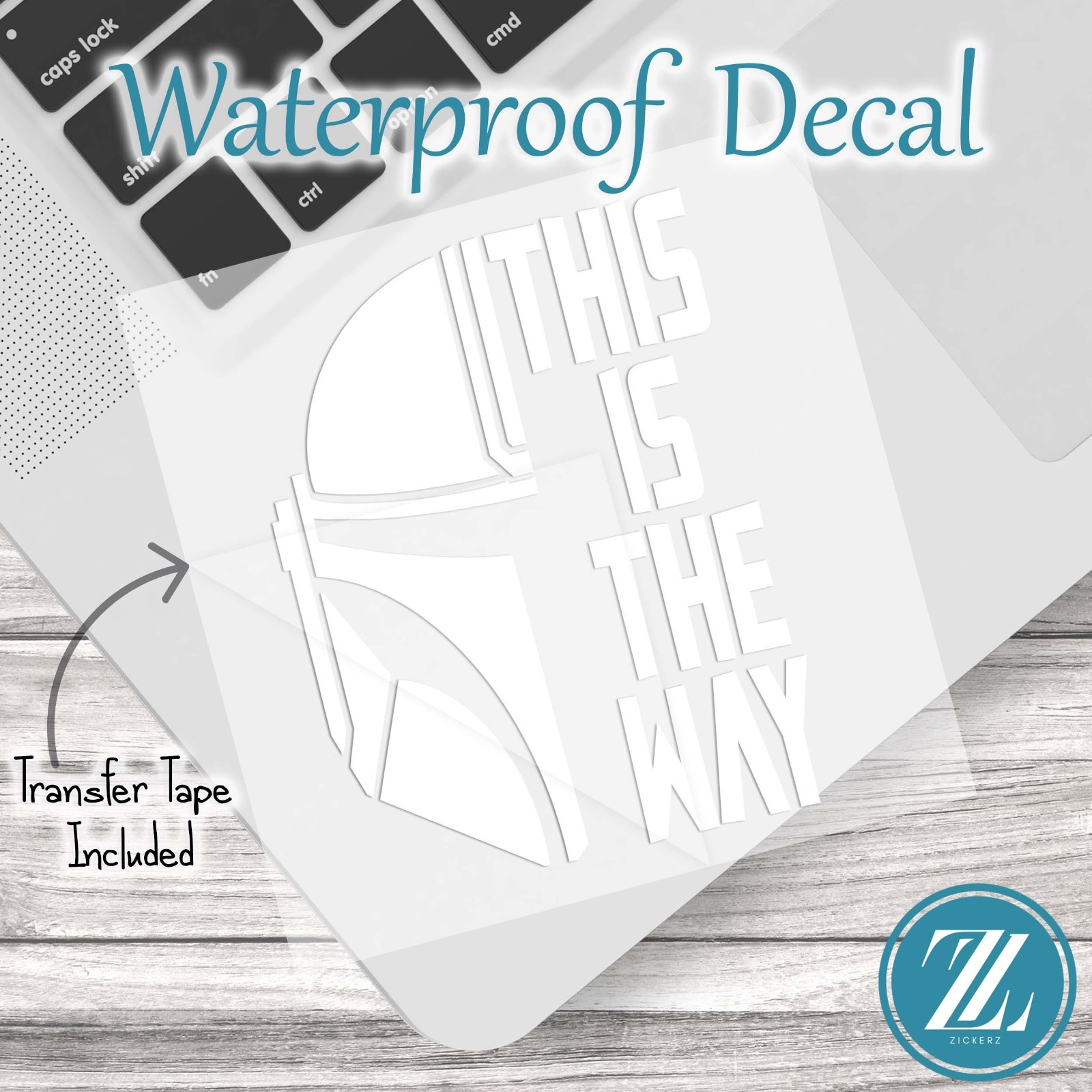 Mandalorian Helmet This is the Way Vinyl Decal, Star Wars Decal for Cars