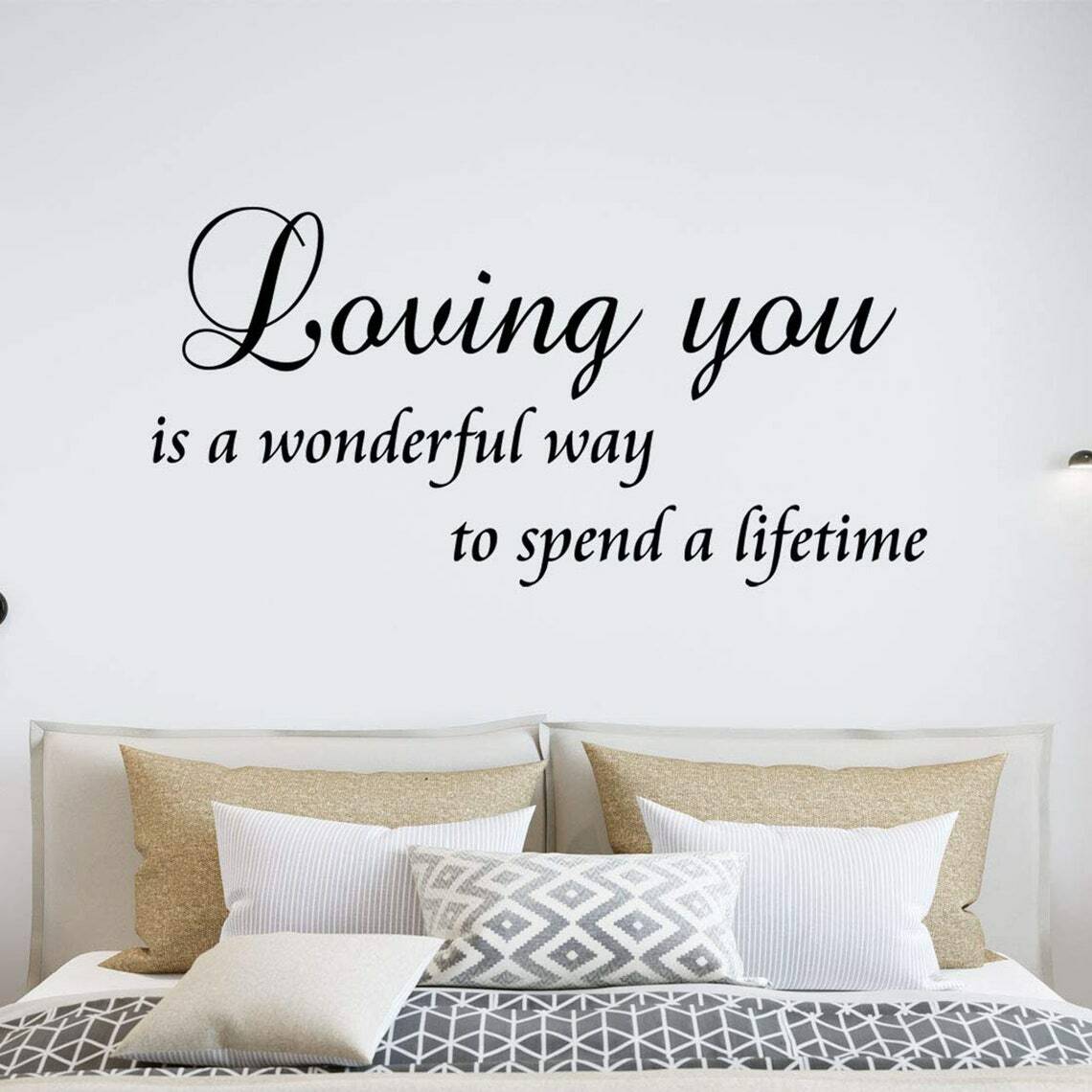 LOVING YOU WONDERFUL LIFETIME Wall Decal Quote Words Lettering Home Decor 36″
