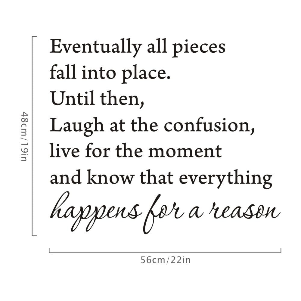 Eventually All Pieces Fall into Place Inspirational Quotes Wall Decals Saying…