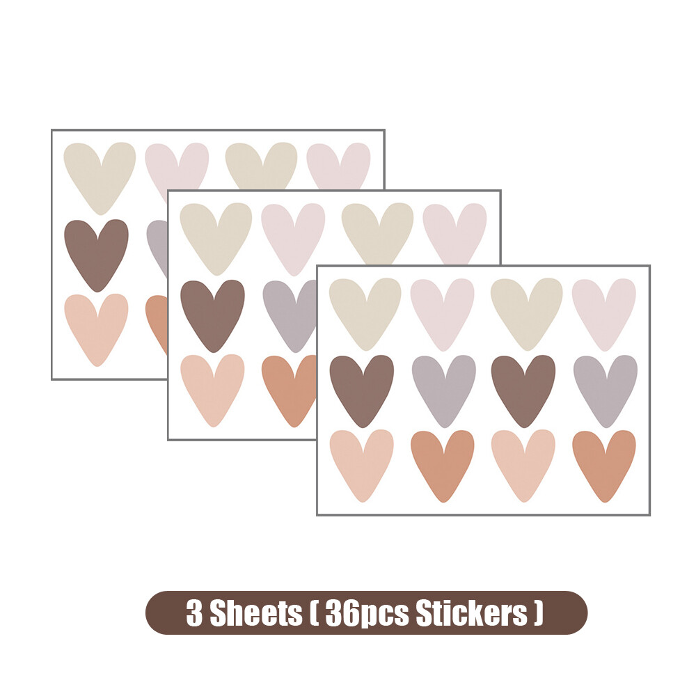 36pcs Hearts Creative Wall Door Sticker Decal For Children Baby Girls Boys Room