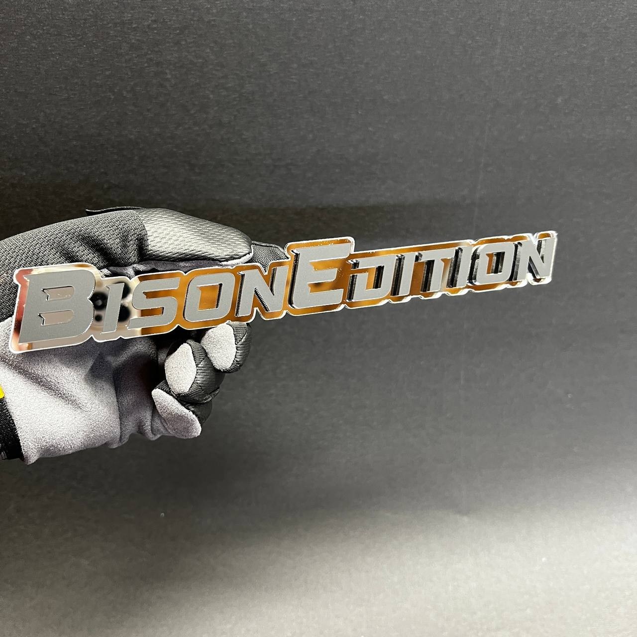 1PC BISON EDITION Custom 3D Text Car Badge Fender Emblem Tailgate Toolbox Decal