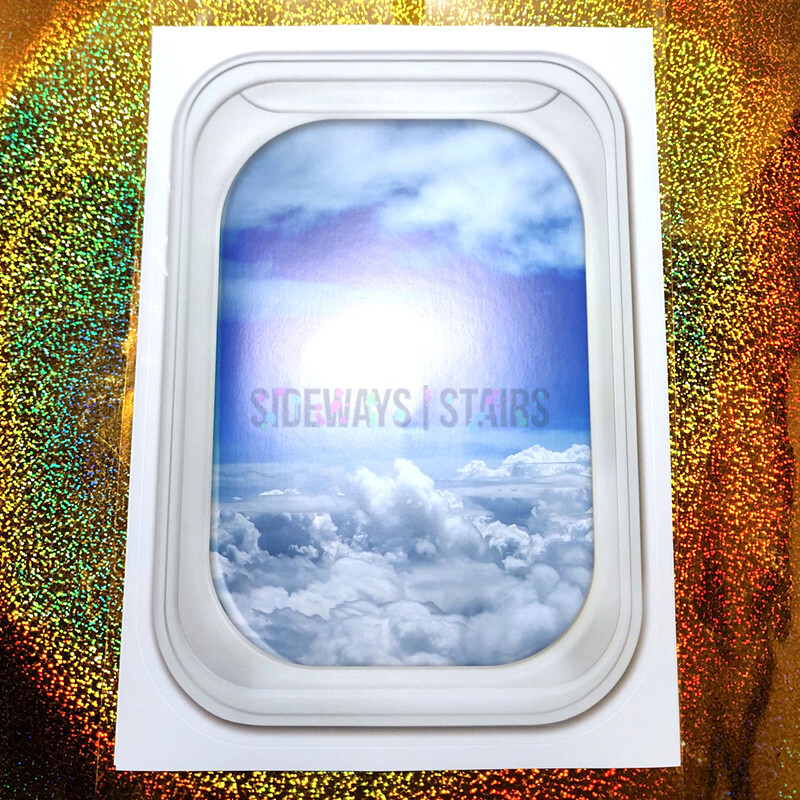 AIRPLANE WINDOW SEAT WALL STICKER 13″ blue sky cloud set piece skit prop staging