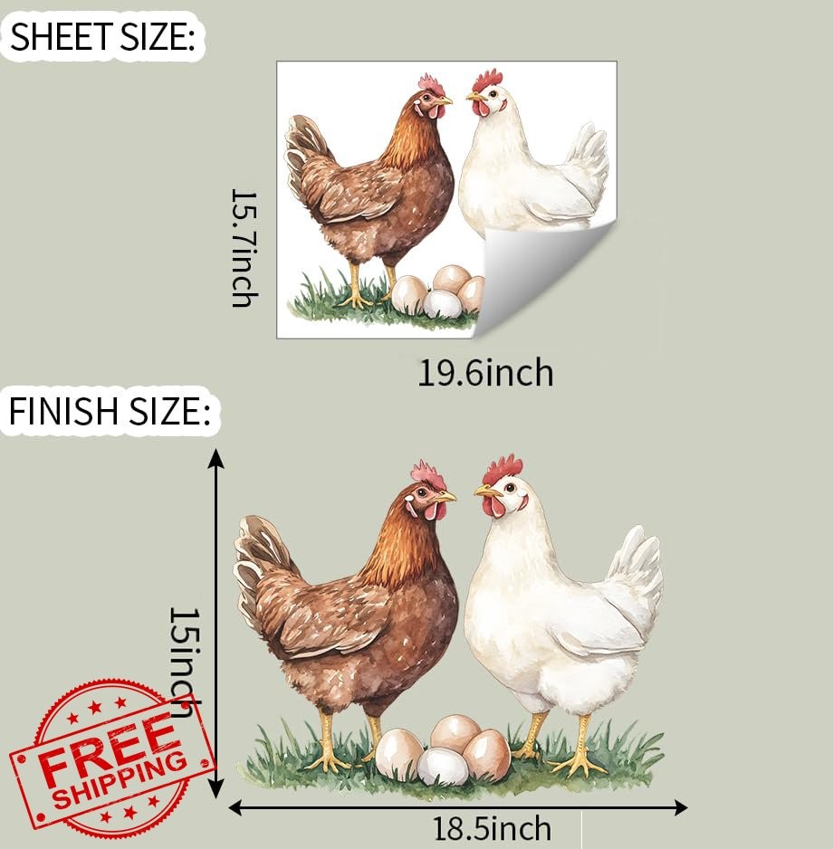 Chicken Wall Decal Farmhouse Art Sticker