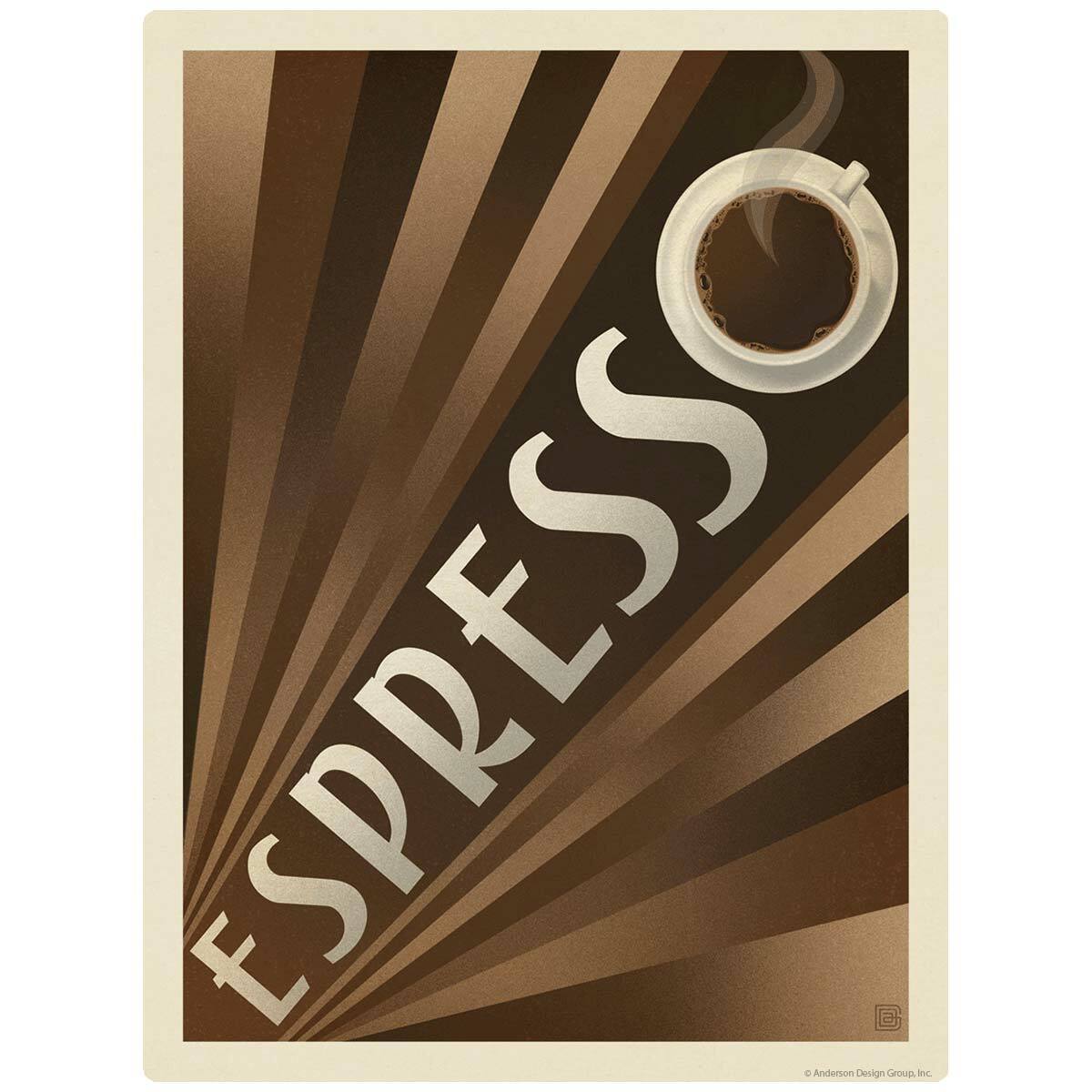 Espresso Art Deco Coffee Decal Peel and Stick Decor