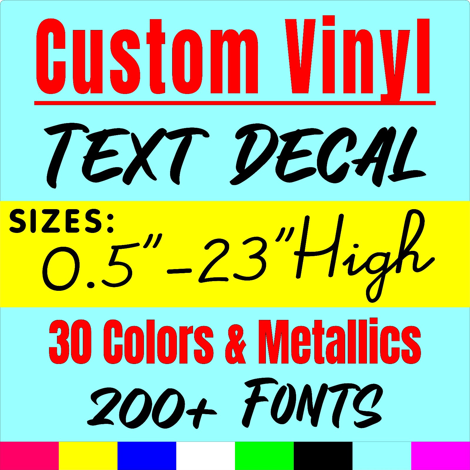 Custom Vinyl Text Decal Personalized Sticker for your Car Window Sign Wall Quote