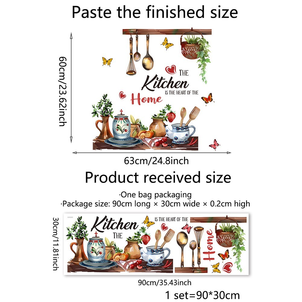 Environmentally Friendly Kitchen Background Wall Stickers PVC Material
