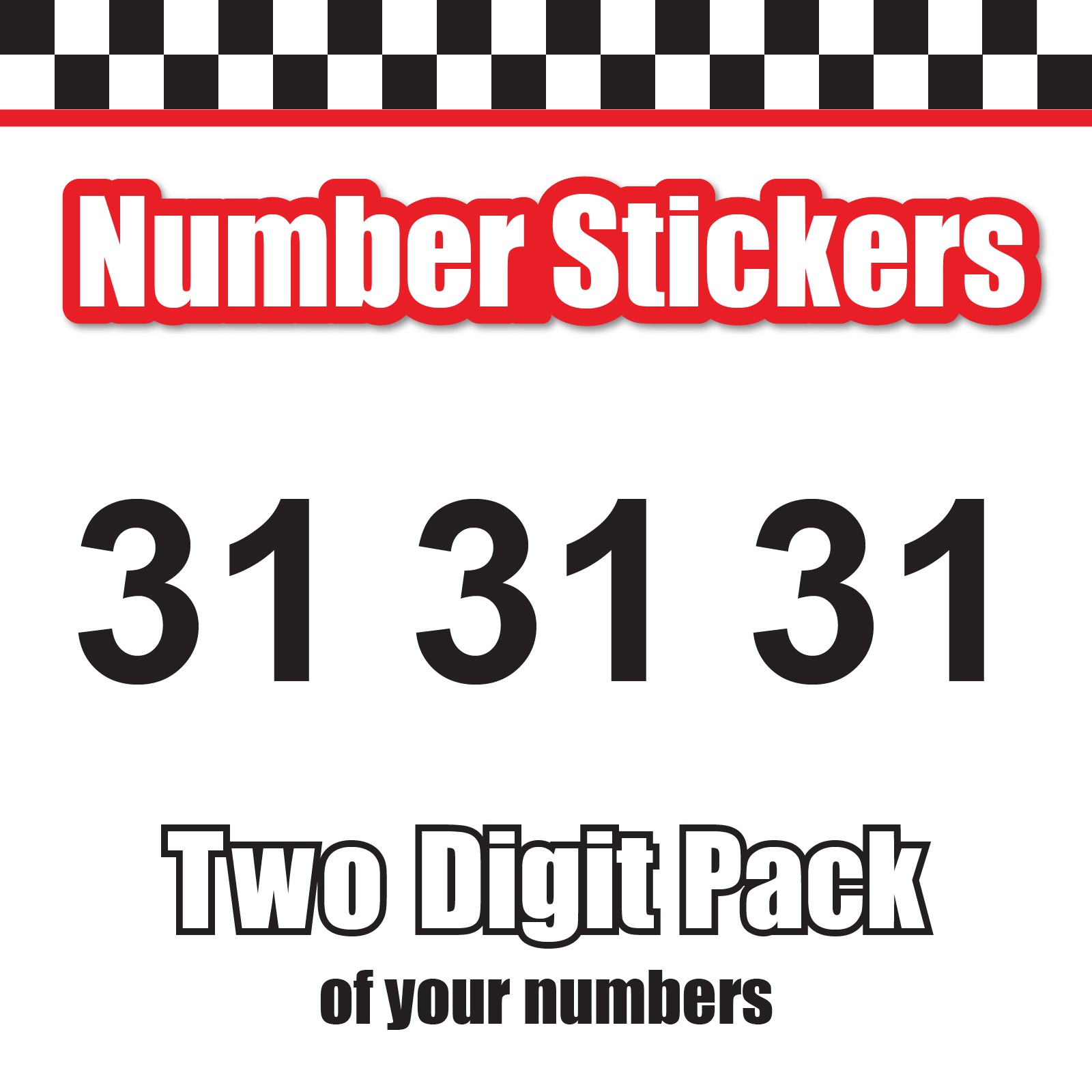 3 Digit Single Number Stickers Custom Decal Locker Door 3pcs Arial