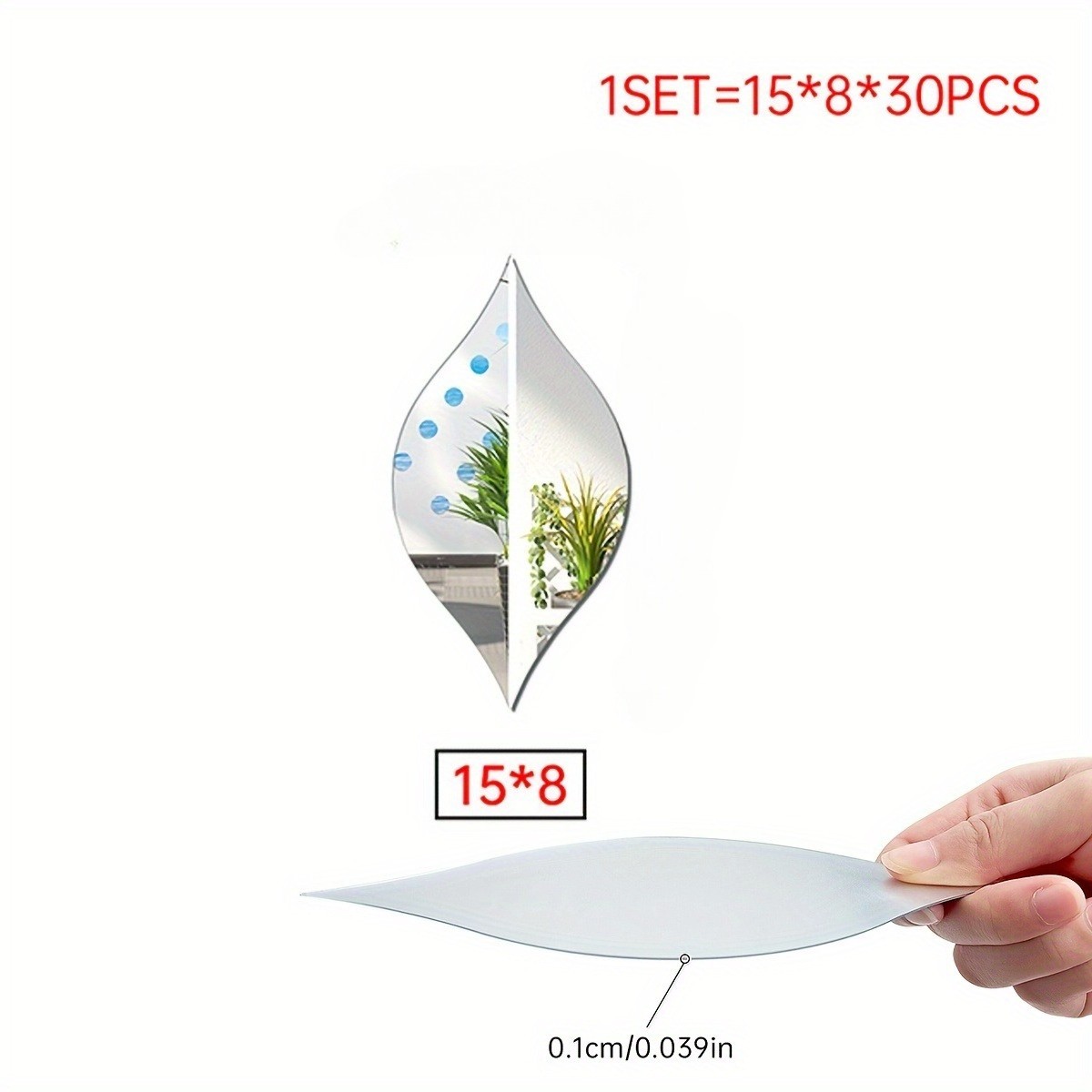 10/20/30 Pack Sparkle Acrylic Mirror Sticker No Drill Rental Apartment Door