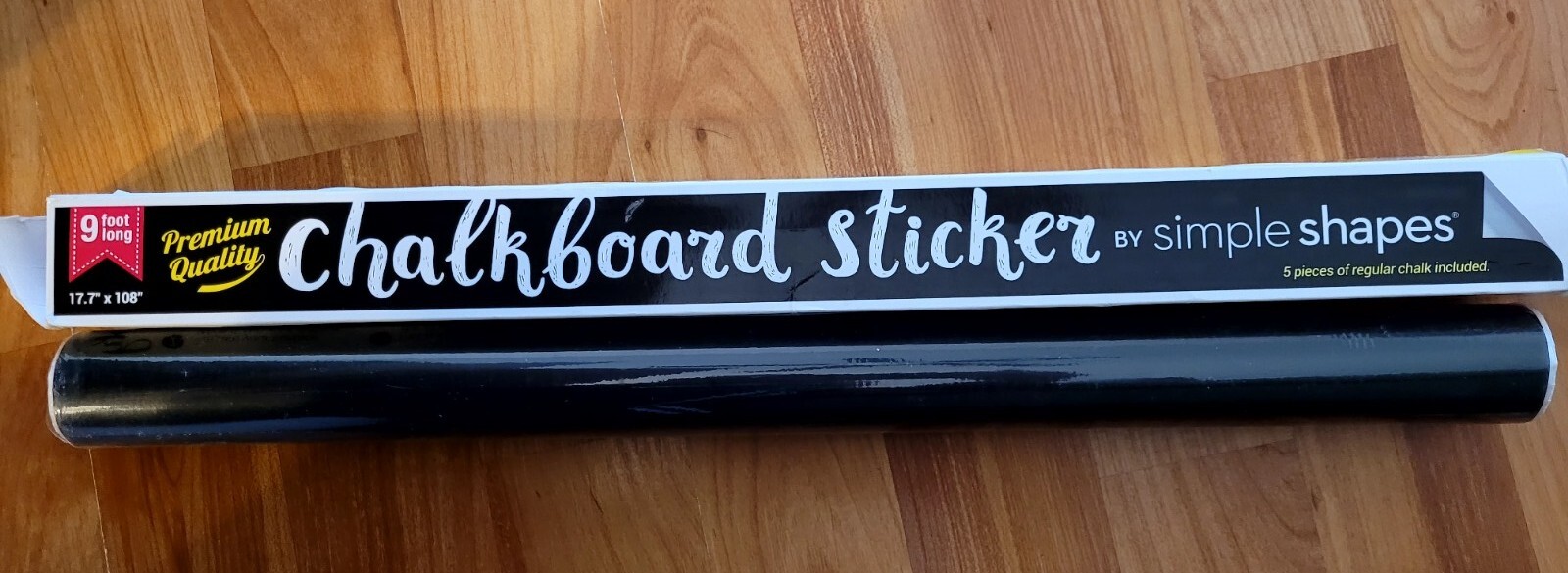 Extra Large Chalkboard Peel and Stick Paper 9 Feet roll (108 inches) + (5) Color