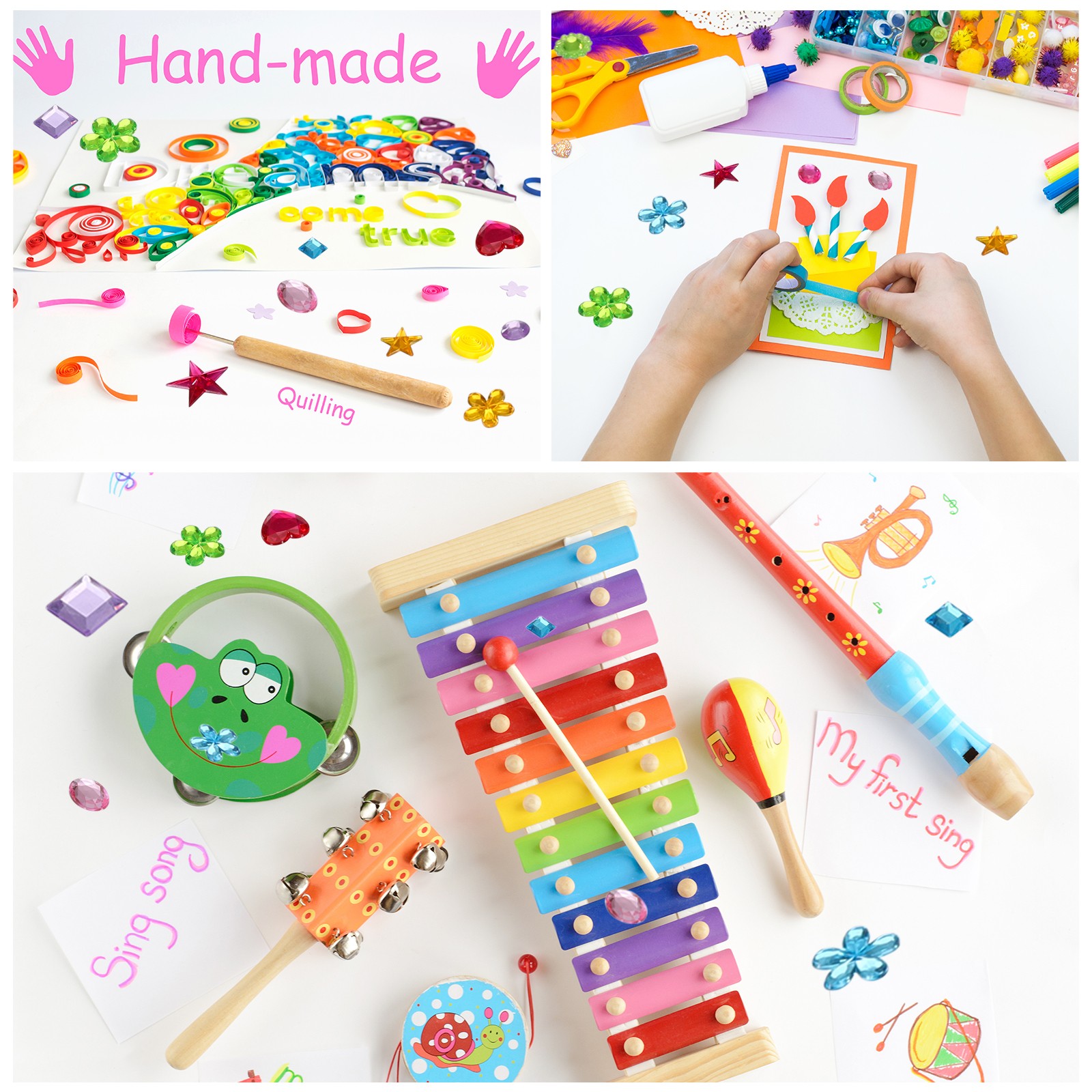 495Pcs Gems Stickers, 5 Sheet Flower Circular Rhinestone Stickers, Multicolor
